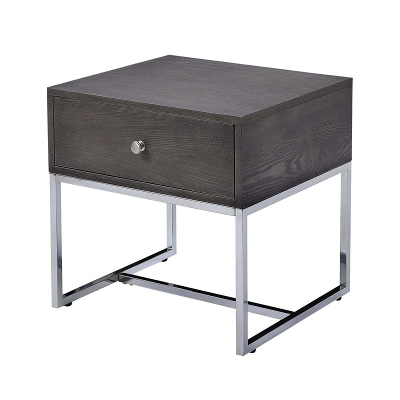 Table de bout chromée avec rangement