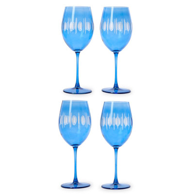 Ensemble de 4 verres à vin taillés à la main (16 oz)