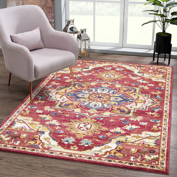 Latitude Vive Shari Floral Red Indoor / Outdoor Area Rug | Wayfair.co.uk