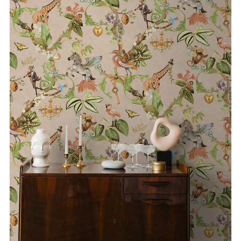 Papier peint safari Symphony rose non collé