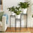 27.25"/24"/20" H Set Of 3 Sqaure Nesting Planter Stands With Green Pattern Ceramic Tiles Table Top