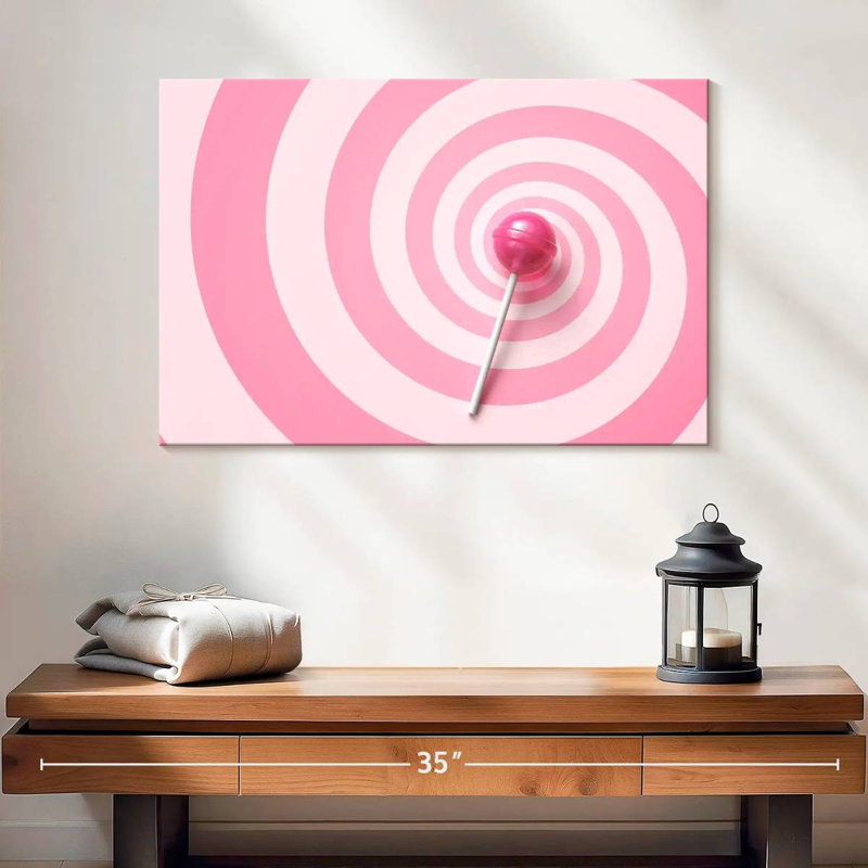 Yarlin Pink Swirl Lollipop, 16" H x 24" W
