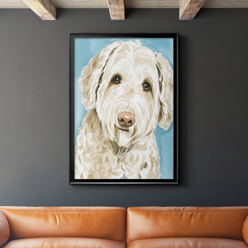 Labradoodle I, reproduction d'art encadrée, Noir, H 30,5 po x l 22,5 po x P 1 po