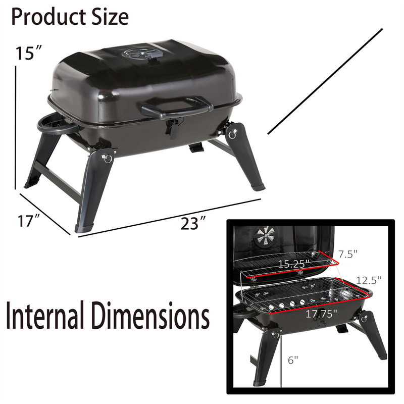 TONWIN 23'' W Barrel Charcoal Grill