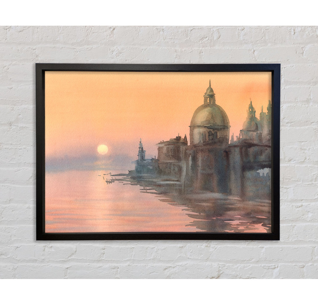 Sunset Waters - Einzelner Bilderrahmen Kunstdrucke auf Leinwand