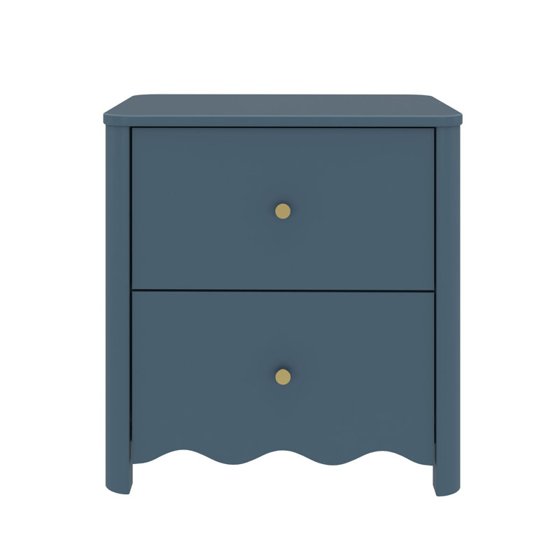 Table de chevet 2 tiroirs Setzer, Misty Blue
