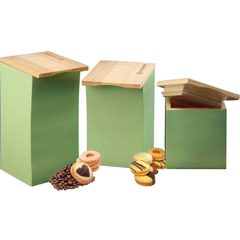 Wood Jar, Green, Small