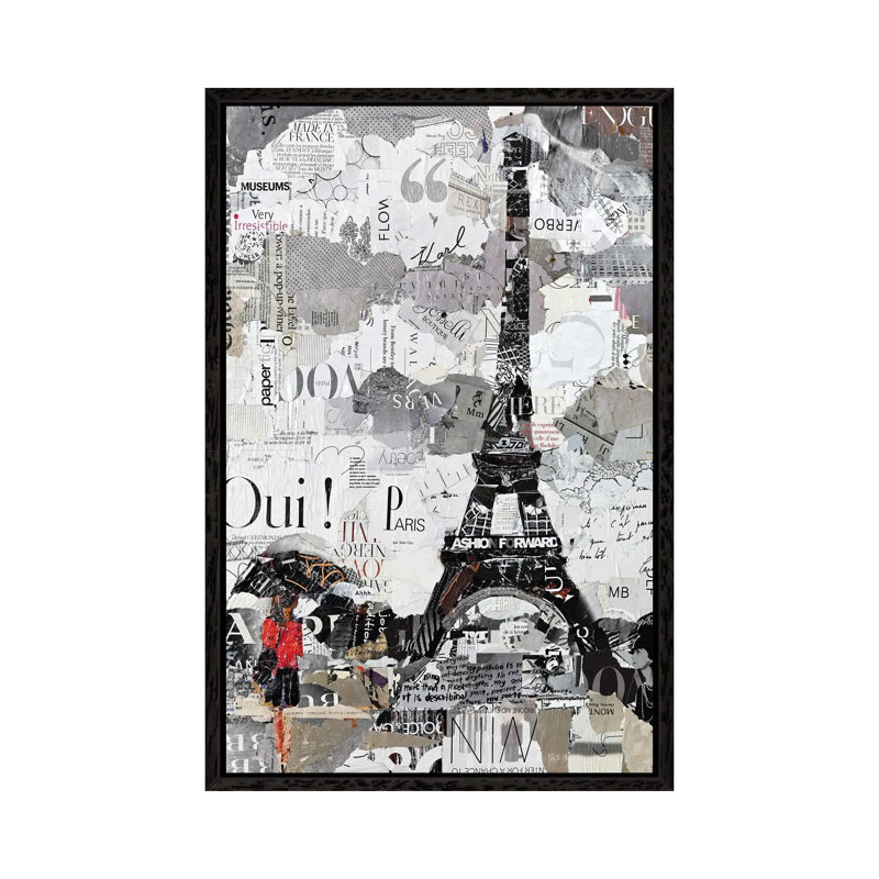 Qui Paris by Jamie Pavlich-Walker - Print on Canvas, 66.04cm H x 45.72cm W x 3.81cm D, Black Framed