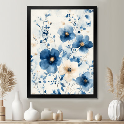 Fleurs des prés bleus II - Impression sur toile à motif floral