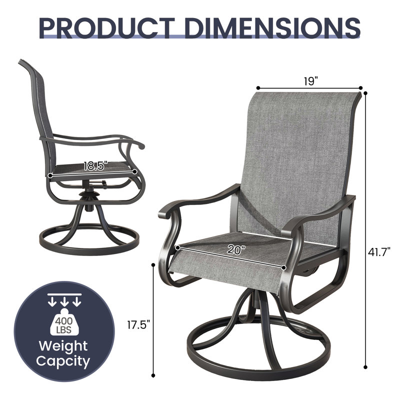Fauteuil d'extérieur Cami, Gris foncé