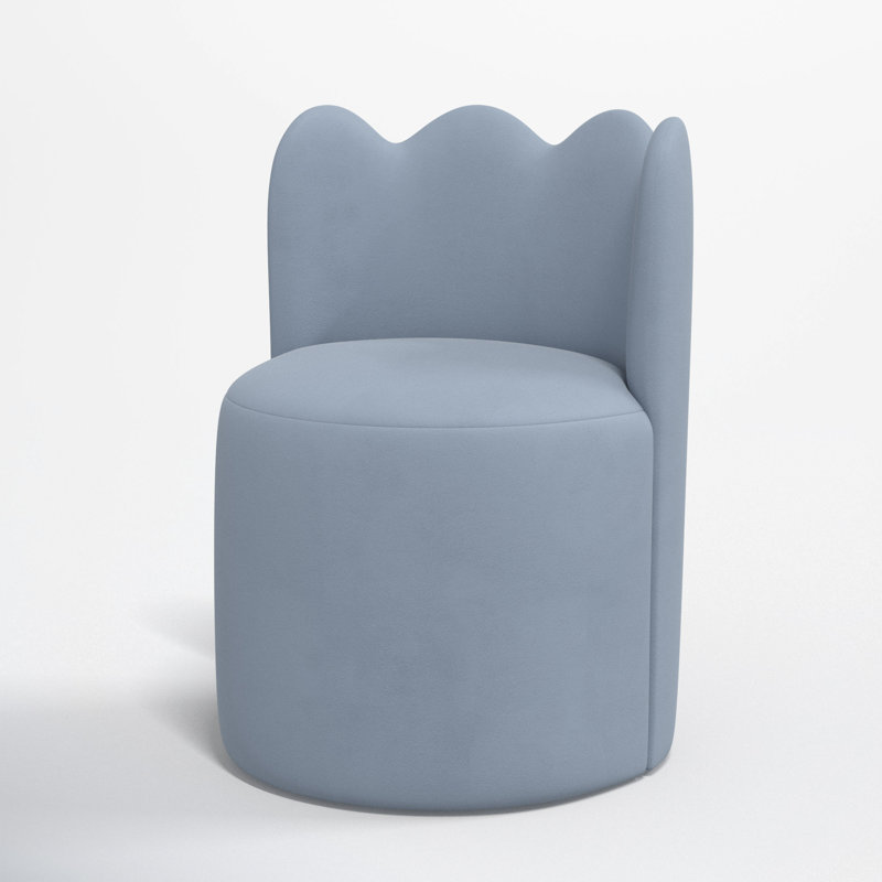 Wavy Back Dining Chair, Velvet Ocean