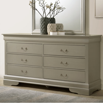 Louis Phillipe 6 Drawer 60" W Double Dresser by Glory Furniture