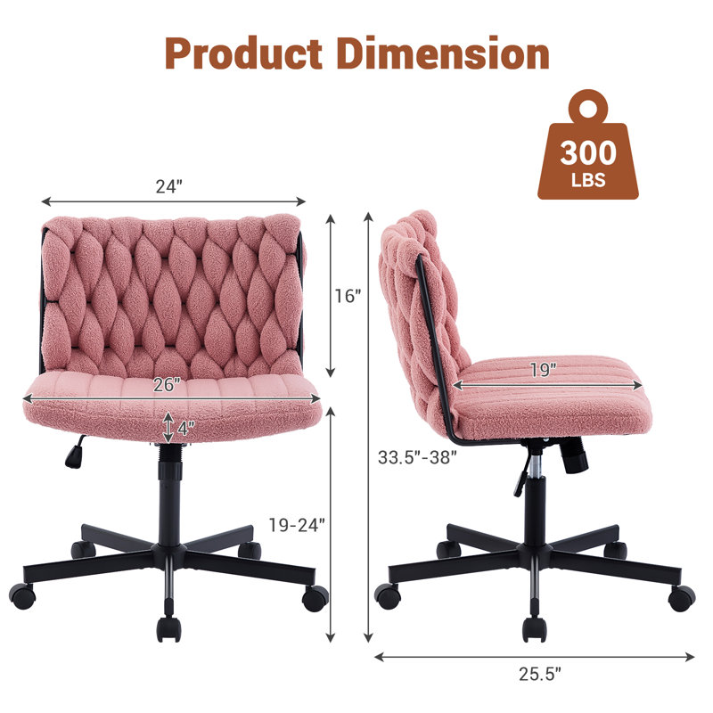 Upholstered Teddy Swivel Accent Chair, Pink
