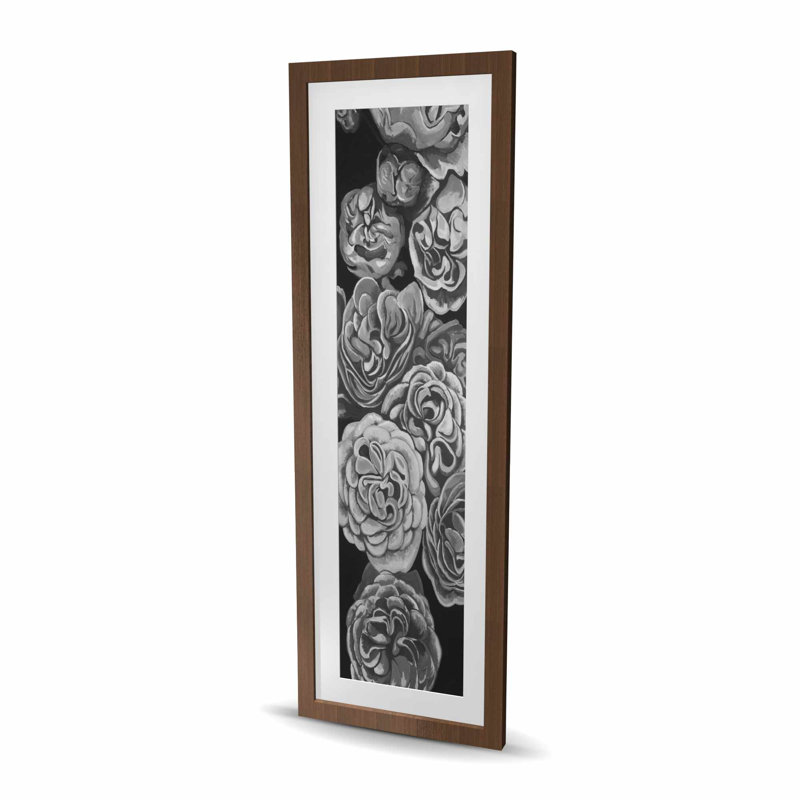 Dahlias en niveaux de gris - Reproduction matte encadrée pour le décor de la chambre à coucher