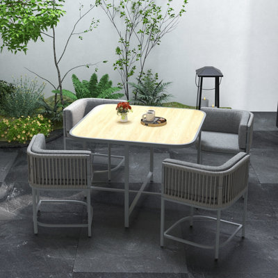Randi Square 4 - Person 100cm Long Dining Set with Cushions
