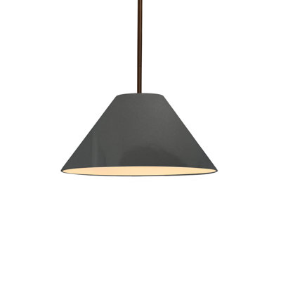 Radiance - Avola 1-Light Pendant - Muted Yellow - Matte Black - 15"W x 7.25"H - Replaceable Bulb - Rigid Stem