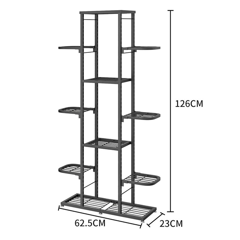 Tahitha Plant Stand, 126cm H x 62.5cm W x 23cm D, Silver