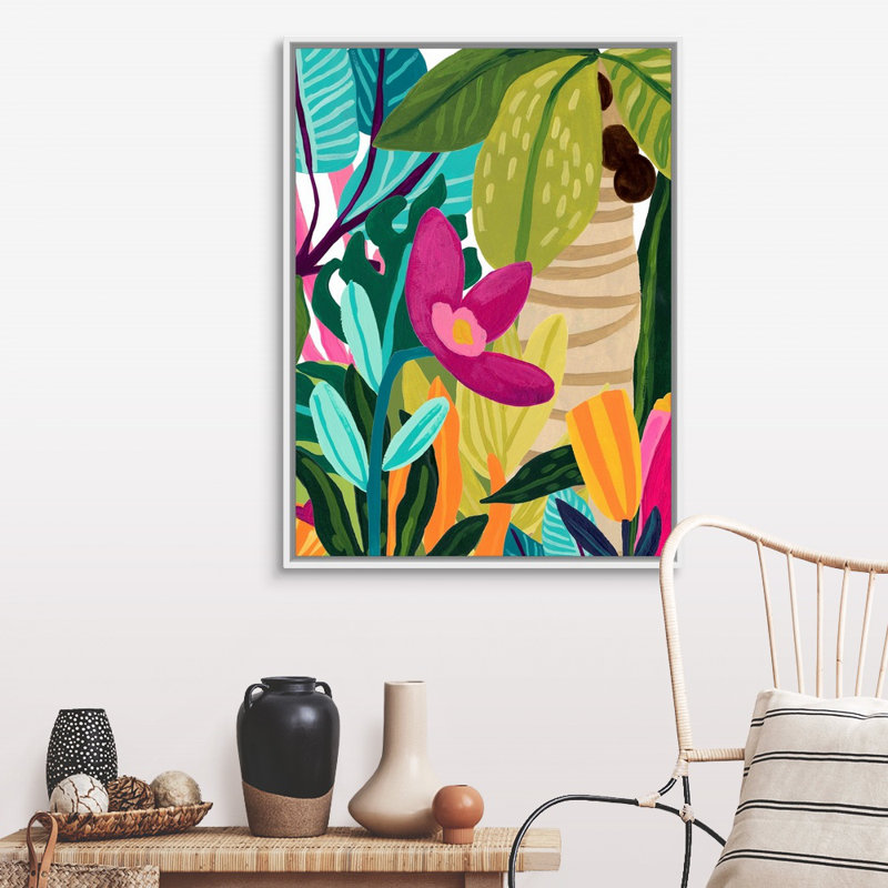 «Island Thicket I», art mural sur toile, Toile avec cadre blanc, H 40 po x l 30 po x P 1,75 po