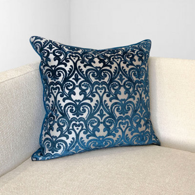 Square Feathers Damask Throw Pillow