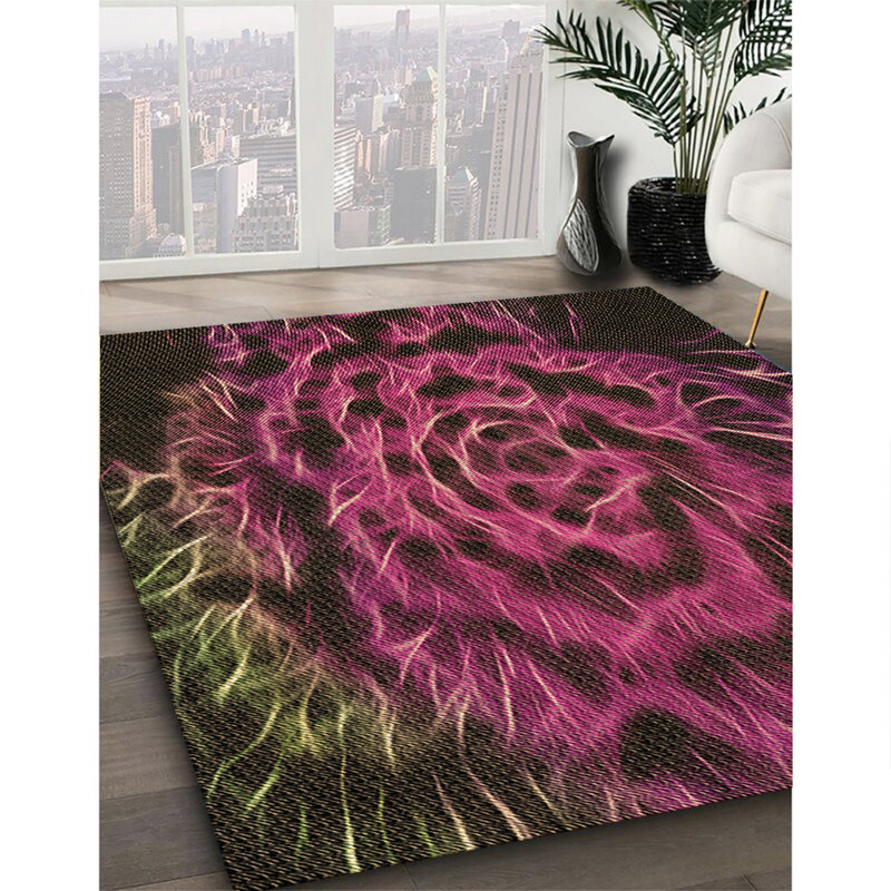 Tapis 100% à motifs lavables à la machine 2989 Pat2104-BRN, Rectangle 2 pi x 3 pi