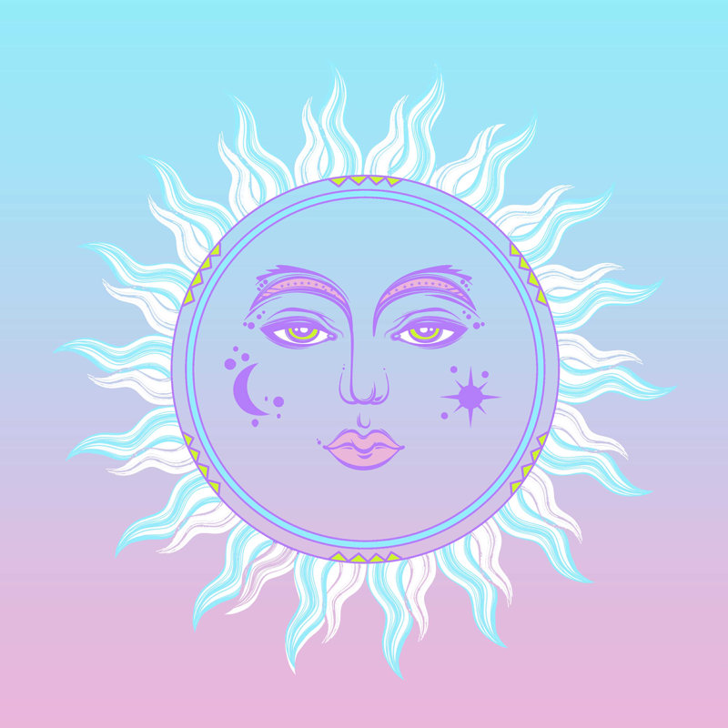 Soleil céleste - reproduction sur toile tendue, H 12 po x l 12 po