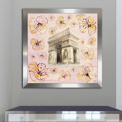 «Golden Paris on Floral II», reproduction de peinture à l'aquarelle