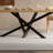 Burlywood Rectangular Solid Wood + Metal Dining Table-1623880881