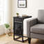 Likisak C-Shaped End Table, With Storage Bag And Charging Station-2085636297