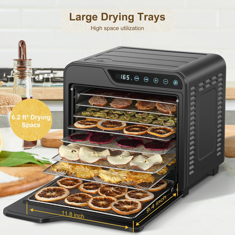 Déshydrateur d'aliments à 8 plateaux 625W avec minuterie réglable Envelor, 165 ° F
