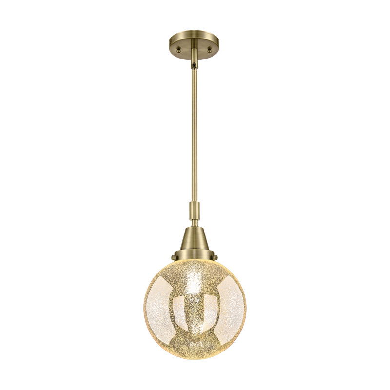 Mini-luminaire suspendu 1 lumière Caden Beacon, H 12,63 po x l 8 po, Antique Brass