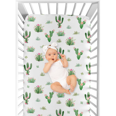 Cactus Floral Fitted Crib Sheet