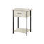 Table d'appoint, 2 niveaux, bout, lampe, salon, table d'appoint, tiroir de rangement, petit, stratifié, métal noir, contemporain