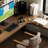 Brown L-Shaped Solid Wood desk-108678452-108678449