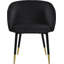 Fauteuil d'appoint en velours noir avec bordure dorée-1052020939