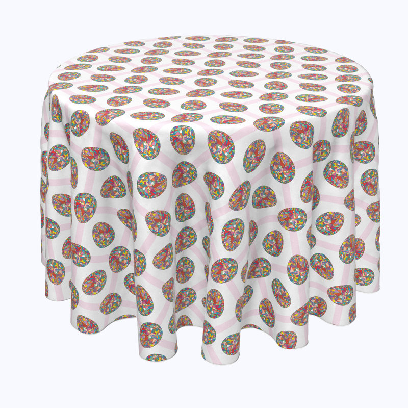 Redick Mosaic Easter Eggs Tablecloth, 84" x 84"