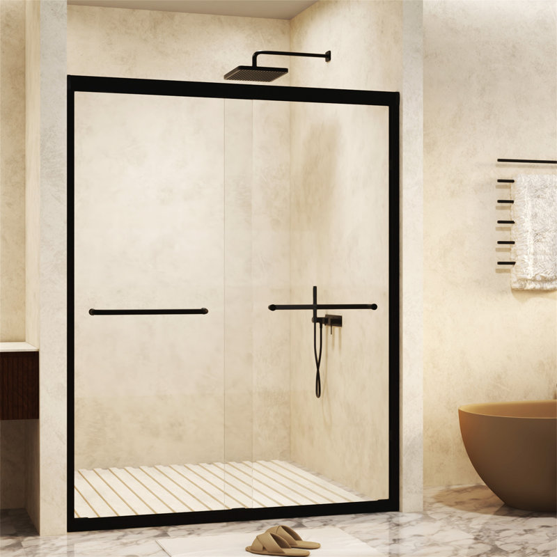 56-60 " X 72" Tempered Glass With Explosion Proof Film, Black