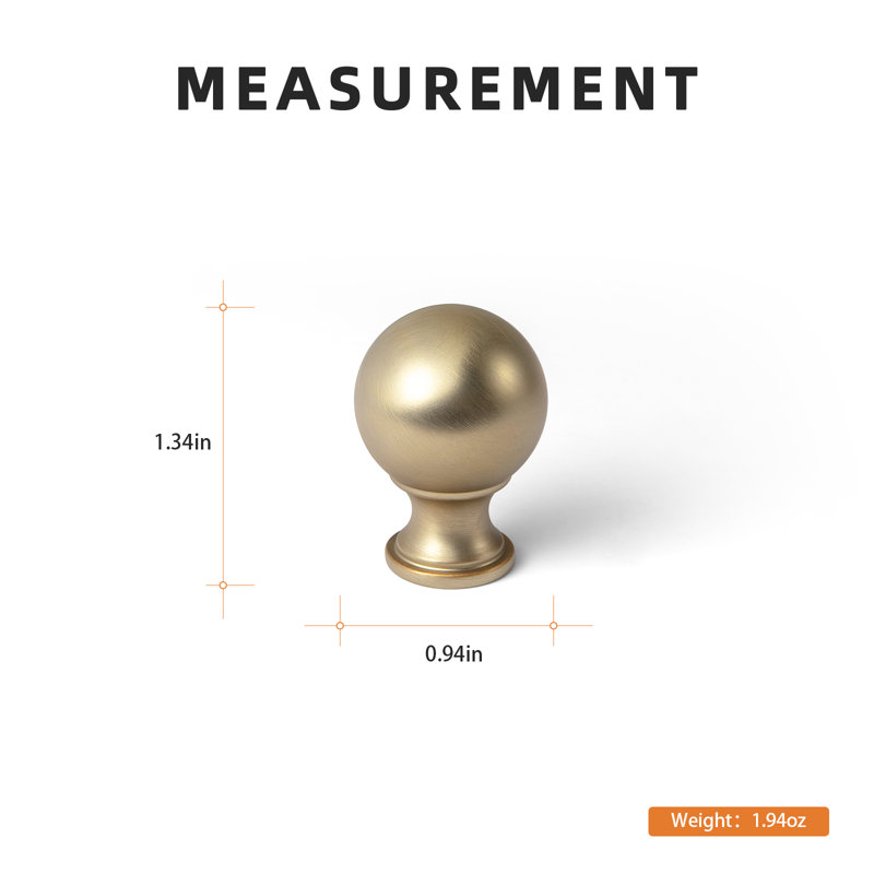 Poignée ronde unie, Bronze champagne, 0.94"