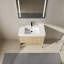Ensemble de meuble-lavabo 36 po avec lavabo simple en résine, ensemble d'armoires de rangement modernes 2 portes, bois massif multicouche