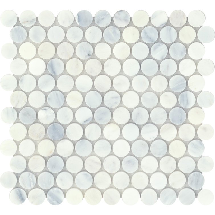 Emser WINTER FROST Winter Frost Natural Stone Marble Pencil Liner Tile (1-in x 12-in)