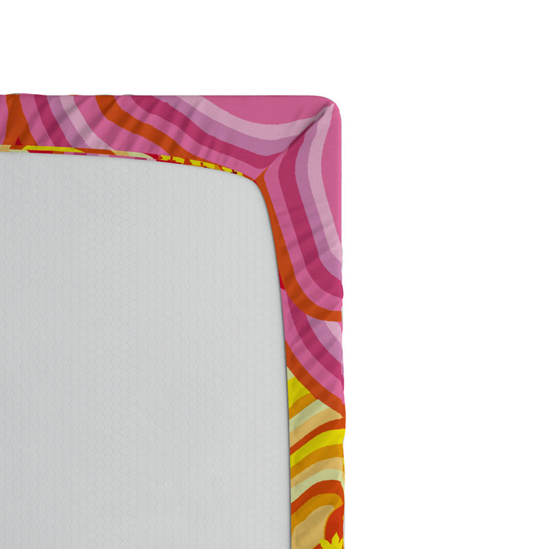 Microfiber Floral Fitted Sheet, Full Fitted Sheet