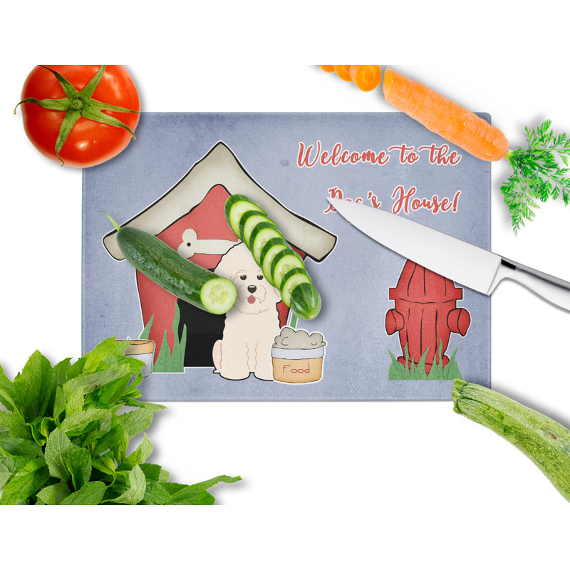 Caroline's Treasures Dog House Glass Bichon Frise Cutting Board