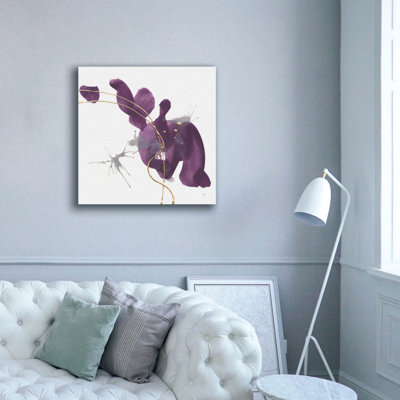 Art mural sur toile, prune et or 2 pi par Chris Paschke, 37 po x 37 po