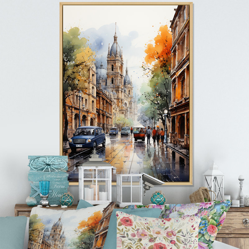 Yamber Mexico Zocalo Splendor Urban - impression, H 20 po x l 12 po x P 1 po, Cadre naturel flottant