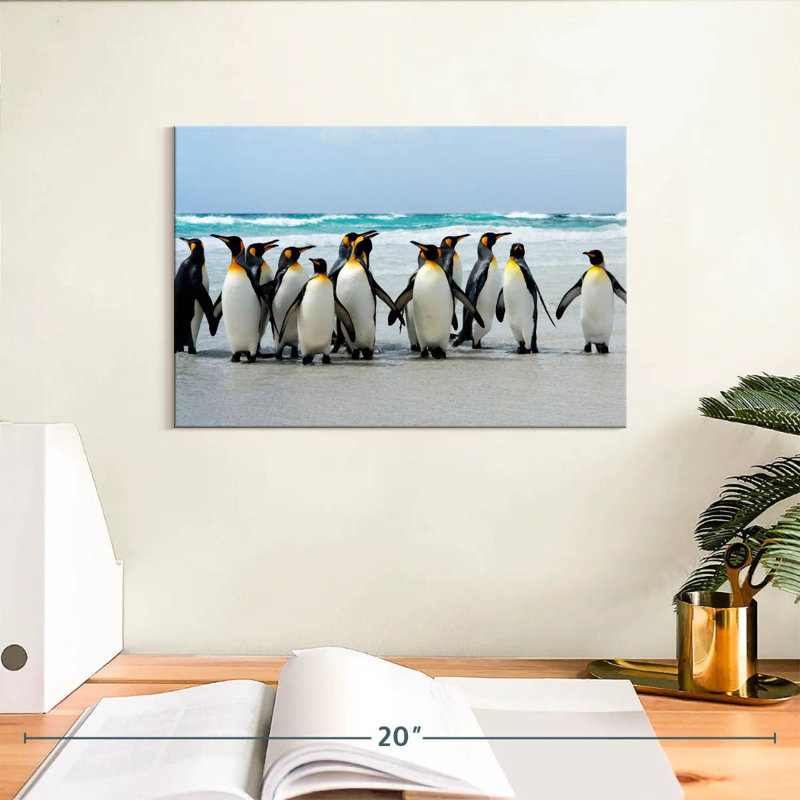 Congrégation de pingouins, H 8 po x l 12 po