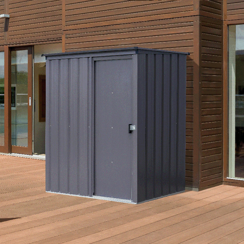 Essential 5X3 Steel Shed Charcoal, Gray