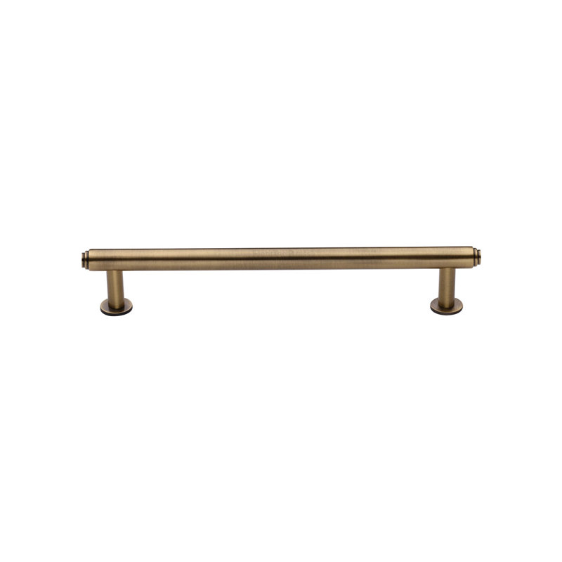 Heritage Brass Heritage Cabinet Pull Step Design with Rose, 12.8cm, Antique Brass