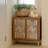  2 Door Modern Accent Cabinet Mirror Front Storage Sideboard, Metal, Wood