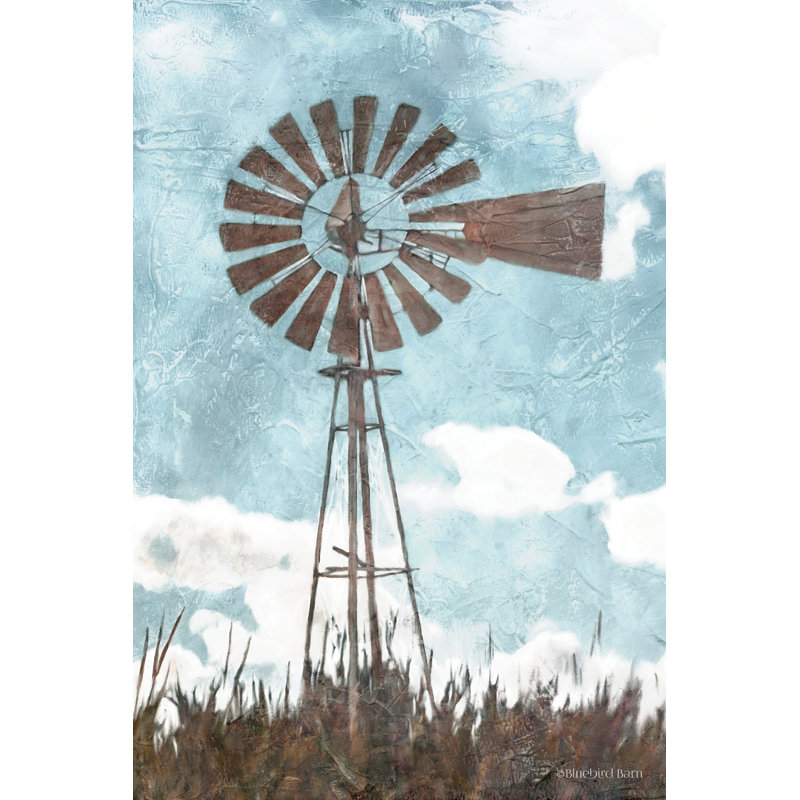 Moulin à vent par Bluebird Barn - impression, H 30 po x l 20 po, Toile tendue
