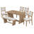 6-Piece Retro Dining Set, 1 Rectangular Table with 4 Upholstered Chairs and 1 Bench-81858191