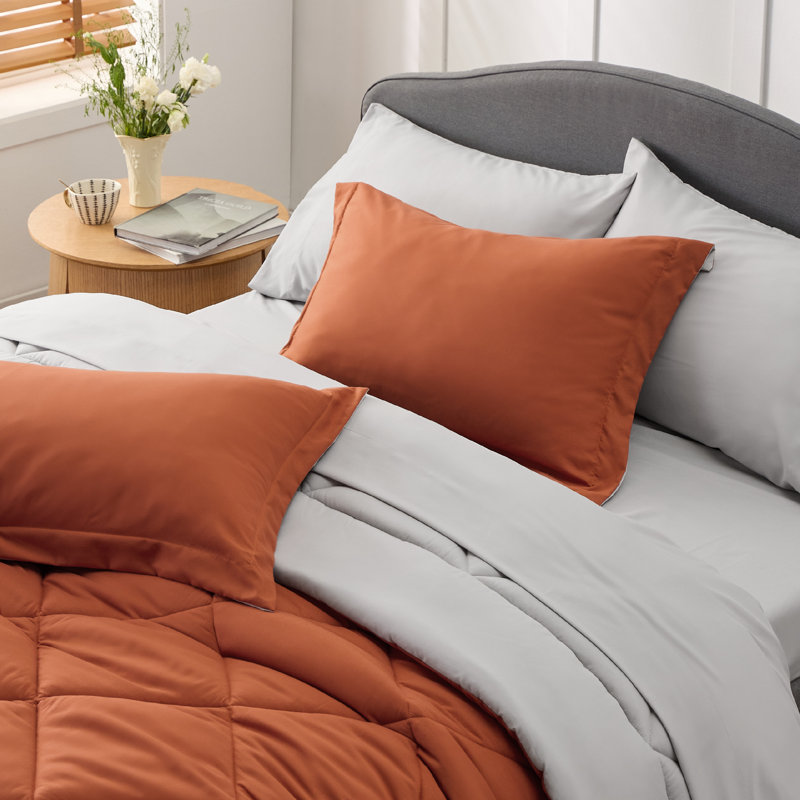 Best Seller Bedsure Comforter Set Reversible Bedding for All Seasons-89GSM, Full Comforter + 4 Additional Pieces